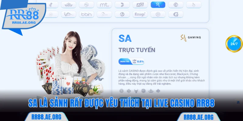 SA là sảnh rất được yêu thích tại live casino RR88